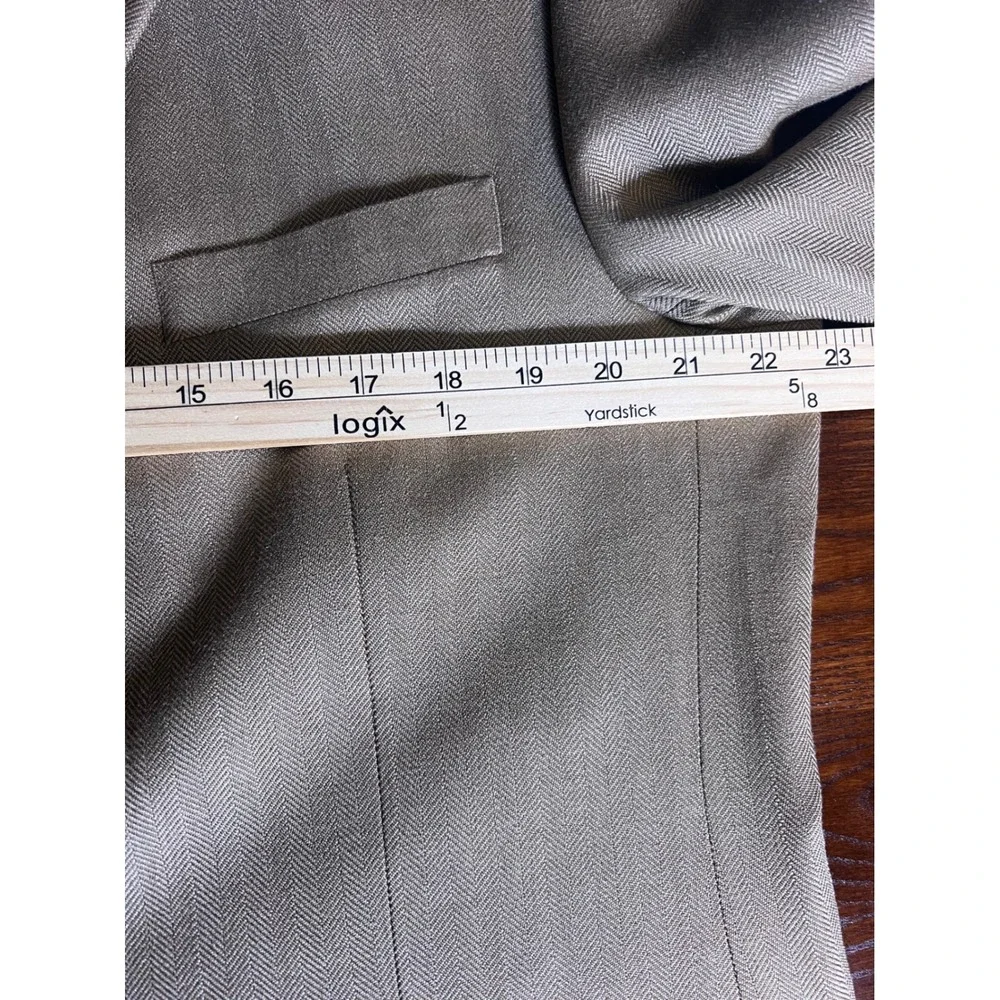 Chaps Gold Beige Herringbone Blazer 100%‎ Silk Sport Coat Business Casual 42L